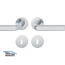 FSB Dr�ckergarnitur 12 1242 ASL auf Rosette BB, Edelstahl matt