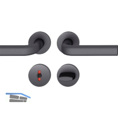 FSB Dr�ckergarnitur 12 1242 ASL auf Rosette WC, Aluminium schwarz matt