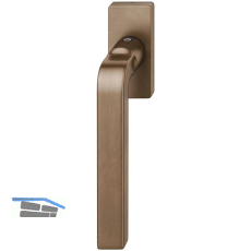 FSB Fenstergriff 34 1004 eckige Rosette, Bronze dunkel patiniert gewachst