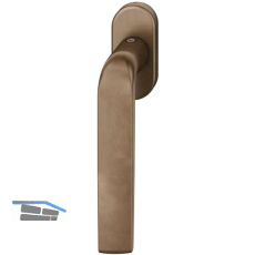 FSB Fenstergriff 34 1267 ovale Rosette, Bronze dunkel patiniert gewachst