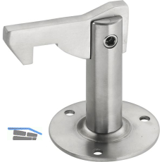 Torhalter 1311 mit Haltewinkel f�r Wand- und Bodenmontage, Stahl silber lackiert