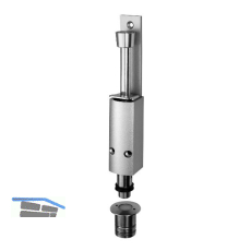 T�rfeststeller 1245 mit Bodenb�chse Hub 90 mm, Alu silber lackiert / Edelstahl