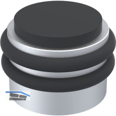 KWS Boden- und Wandt�rpuffer 2053, Gummi schwarz � 42 mm, Alu silber eloxiert