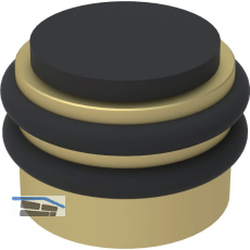 KWS Boden- und Wandt�rpuffer 2053,Gummi schwarz �42mm,Alu messingf�rbig eloxiert