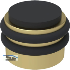 KWS Boden- und Wandt�rpuffer 2053, Gummi schwarz � 42 mm, Messing matt