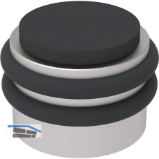 KWS Boden- und Wandt�rpuffer 2053, Gummi schwarz � 42 mm, Edelstahl matt