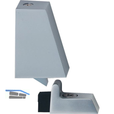 T�rfeststeller 1013 mit Wippe und Gummipuffer, Aluminium silber eloxiert