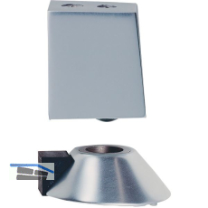 T�rfeststeller 1023 mit Gummipuffer und Kugel, Aluminium silber lackiert