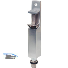 T�rfeststeller 1037 mit Bodenb�chse Hub 30 mm, Aluminium silber elox./ Edelstahl