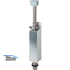 T�rfeststeller 1040 mit Bodenb�chse Hub 60 mm, Aluminium silber lack./ Edelstahl