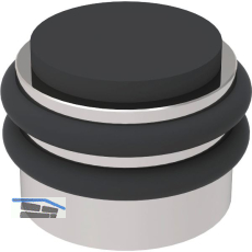 KWS Boden- und Wandt�rpuffer 2053, Gummi schwarz � 42 mm, Edelstahl poliert