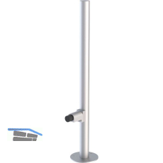 KWS Bodent�rpuffer auf Rohr 2920 gefedert, Edelstahl silber lackiert