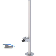 KWS T�rfeststeller 1920 gefedert, auf Rohr, Edelstahl silber lackiert