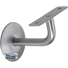 Handlauftr�ger mit Winkel, Wandabstand 75 mm, Edelstahl matt
