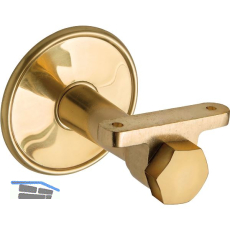 Handlauftr�ger mit Winkel, Rosetten. � 70 mm, Wandabstand 65 mm, Messing poliert