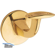 Handlauftr�ger mit gew�lbter Auflage, Wandabstand 65mm, Messing poliert