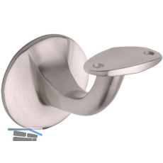 Handlauftr�ger mit gew�lbter Auflage, Wandabstand 65mm, Messing vernickelt matt