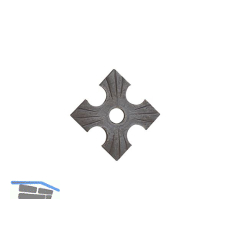 Zierrosette (Pfettenscheibe) 70x70x4mm, Bohr-� 17 mm, Stahl schwarz pulverbesch.