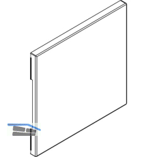 HAWA Toplock Abdeckkappe blind eckig f�r Gegenkasten Kunststoff Edelstahl-Effekt