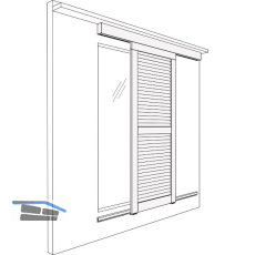 Grundgarnitur HAWA-Frontslide 60/A, Schiebeladenb. mind. 400 mm, St�rke 28-45 mm