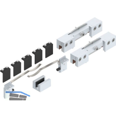 HELM GT-L 80 Beschlagset Glas 8-10,76 mm ohne Laufschiene 80 kg silber eloxiert