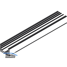 HAWA Junior GP Boden-/Wandprofil Festverglasung L=6000 mm Alu Edelstahl-Effekt