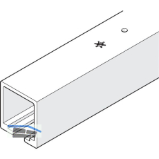 HAWA Junior 120 Laufschiene Deckenmontage L=3000 mm Aluminium farblos eloxiert