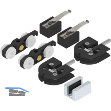 SOLIDO 100 Beschlagset Glas Punktbefestigung 8-10,76 mm F�hrung silber eloxiert