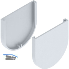 SOLIDO 100 Abdeckkappen-Set Glas Punktbefestigung rund silber