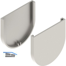 SOLIDO 100 Abdeckkappen-Set Glas Punktbefestigung rund Edelstahl-Effekt