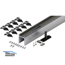 HAWA-Junior 80/100 Pocket Montageset Wandtasche L=3000 mm silber