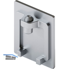 HAWA-Junior 80/100 Abdeckkappe f�r Laufschiene Stahl Edelstahl-Effekt