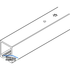 HAWA-Junior 80/100 Laufschiene Deckenmontage L=6000 mm auf Ma� Edelstahl-Effekt