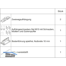 HAWA Junior 100/Z Grundbeschlagset Holz ohne Laufwerk