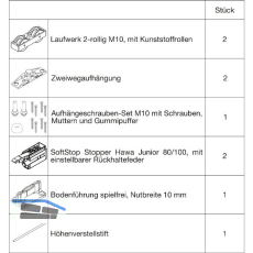 HAWA Junior 100/Z Beschlagset Holz SoftStop (30237)