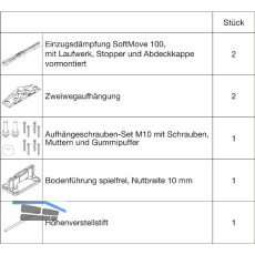 HAWA Junior 100/Z Beschlagset Holz SoftMove (30244)