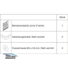 HAWA Junior 100/Z Abdeckkappen-Set zu Clipblende 59 mm rechts silber (30142)
