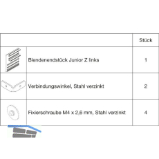 HAWA Junior 100/Z Abdeckkappen-Set zu Clipblende 66 mm links silber (30143)