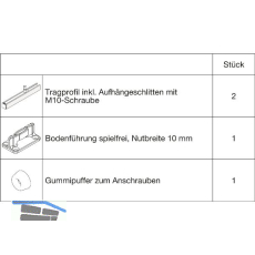 HAWA Junior 100/B Grundbeschlagset Holz ohne Laufwerk
