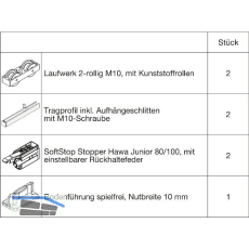 HAWA Junior 100/B Beschlagset Holz SoftStop (30225)