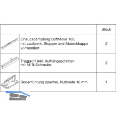 HAWA Junior 100/B Beschlagset Holz SoftMove (30228)