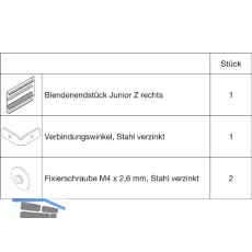 HAWA-Junior 100/B Abdeckkappen-Set Clipblende 60 mm rechts silber (30148)