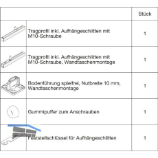 HAWA Junior 100/B-Pocket Grundbeschlagset Holz ohne Laufwerk (30154)