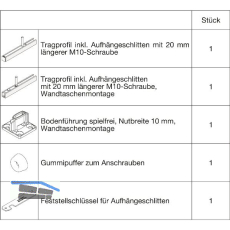 HAWA Junior 100/B-Pocket Grundbeschlagset Holz Tragschraube 20 mm l�nger
