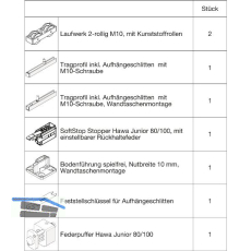 HAWA Junior 100/B-Pocket Beschlagset Holz SoftStop Federpuffer (30250)