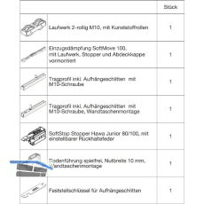 HAWA Junior 100/B-Pocket Beschlagset Holz SoftStop/SoftMove (30253)