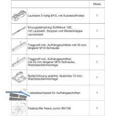 HAWA Junior 100/B-Pocket Beschlagset Holz SoftMove Federpuffer +20 mm (30265)