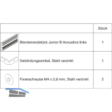 HAWA-Junior 100/B Acoustics Abdeckkappen-Set Clipblende 95 mm links silber