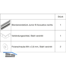 HAWA-Junior 100/B Acoustics Abdeckkappen-Set Clipblende 95 mm rechts silber
