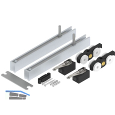 HELM 140 Beschlagset Holz minimale Einbauh�he mit Stopper ohne Laufschine